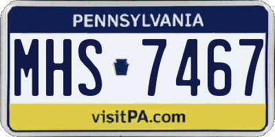 PA license plate MHS7467