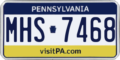 PA license plate MHS7468