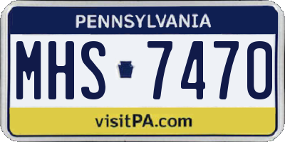 PA license plate MHS7470