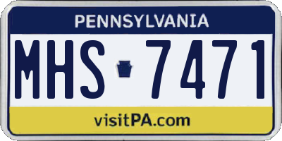 PA license plate MHS7471