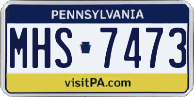 PA license plate MHS7473