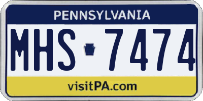 PA license plate MHS7474