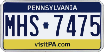 PA license plate MHS7475