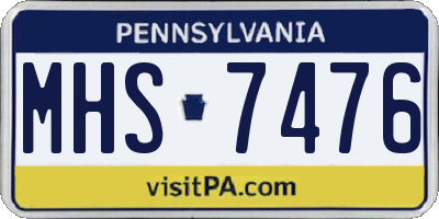 PA license plate MHS7476
