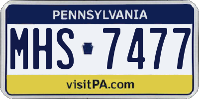 PA license plate MHS7477