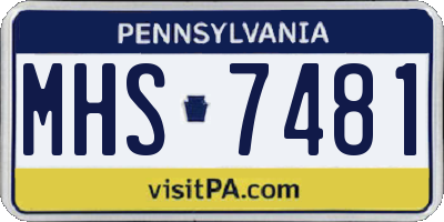 PA license plate MHS7481