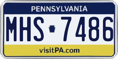 PA license plate MHS7486