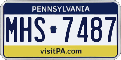 PA license plate MHS7487