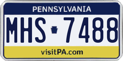 PA license plate MHS7488