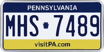 PA license plate MHS7489