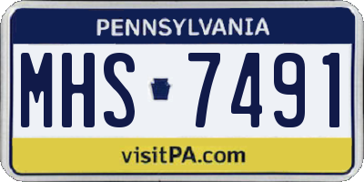 PA license plate MHS7491