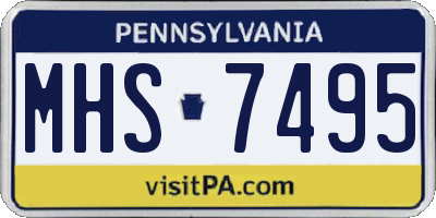 PA license plate MHS7495