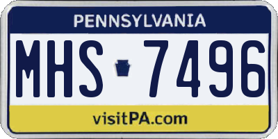 PA license plate MHS7496