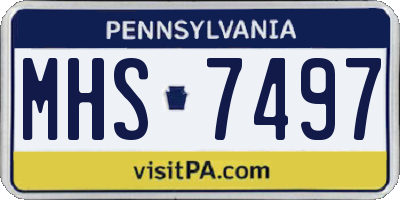 PA license plate MHS7497