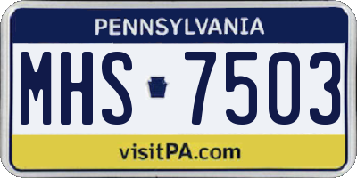 PA license plate MHS7503