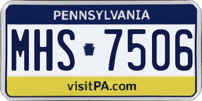 PA license plate MHS7506
