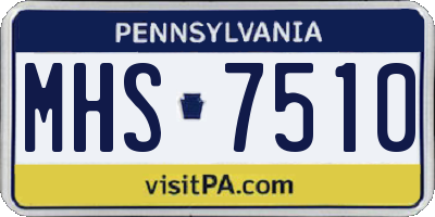PA license plate MHS7510