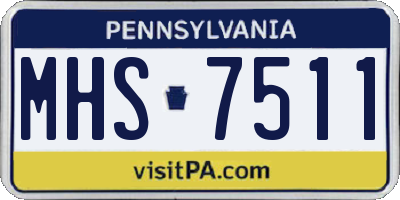 PA license plate MHS7511