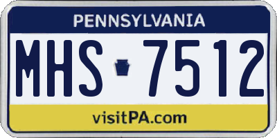 PA license plate MHS7512