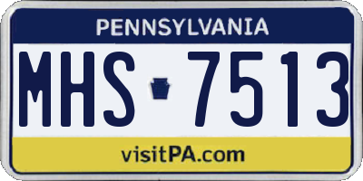 PA license plate MHS7513