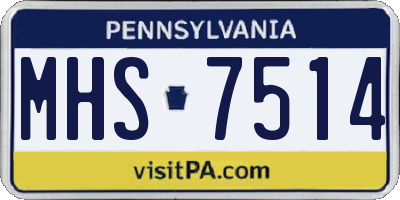PA license plate MHS7514