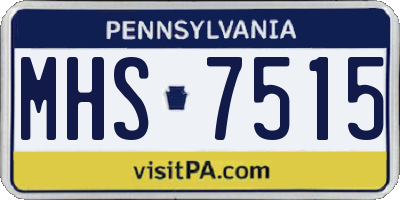 PA license plate MHS7515