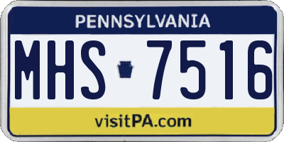 PA license plate MHS7516