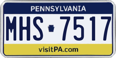 PA license plate MHS7517