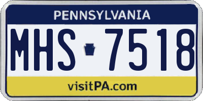 PA license plate MHS7518