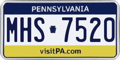 PA license plate MHS7520