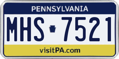PA license plate MHS7521