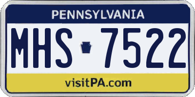 PA license plate MHS7522
