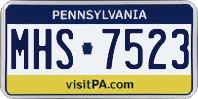 PA license plate MHS7523