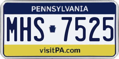PA license plate MHS7525