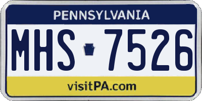 PA license plate MHS7526