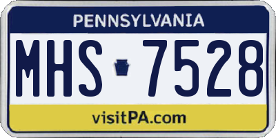 PA license plate MHS7528