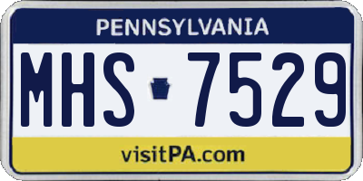 PA license plate MHS7529