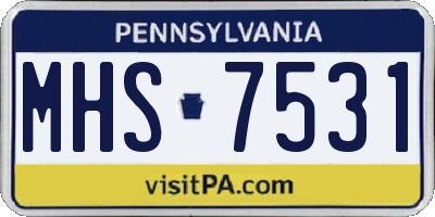 PA license plate MHS7531