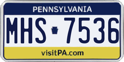 PA license plate MHS7536