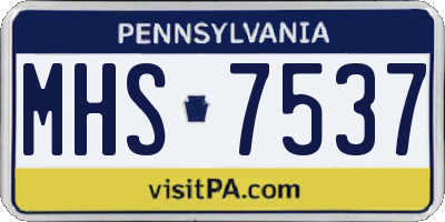 PA license plate MHS7537