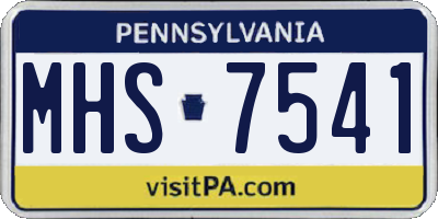 PA license plate MHS7541