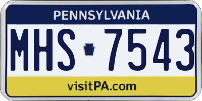 PA license plate MHS7543