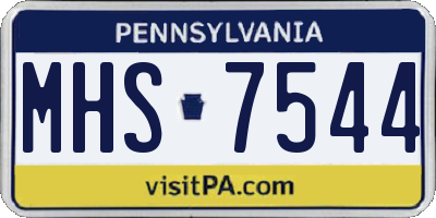 PA license plate MHS7544
