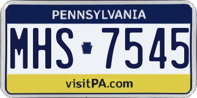 PA license plate MHS7545