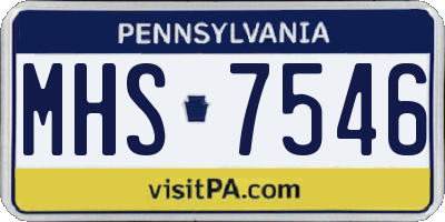 PA license plate MHS7546