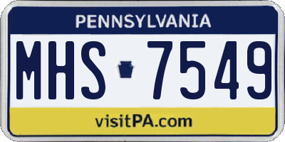 PA license plate MHS7549