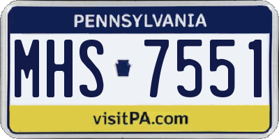 PA license plate MHS7551