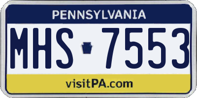 PA license plate MHS7553