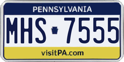 PA license plate MHS7555
