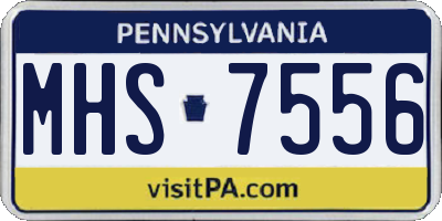 PA license plate MHS7556